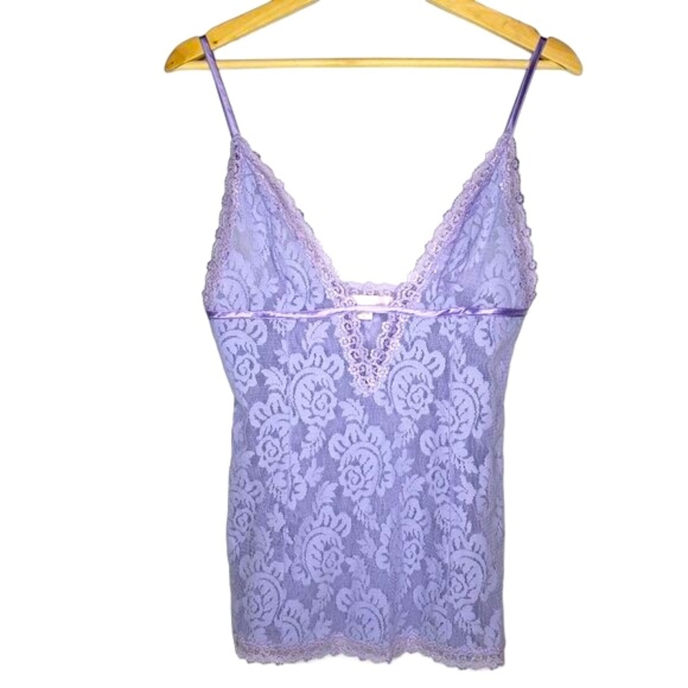 Victoria's Secret Women’s Light Purple Shear Lace See Through Chemise Top M